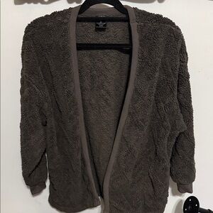 Cozy Brown Open-Front Sweater